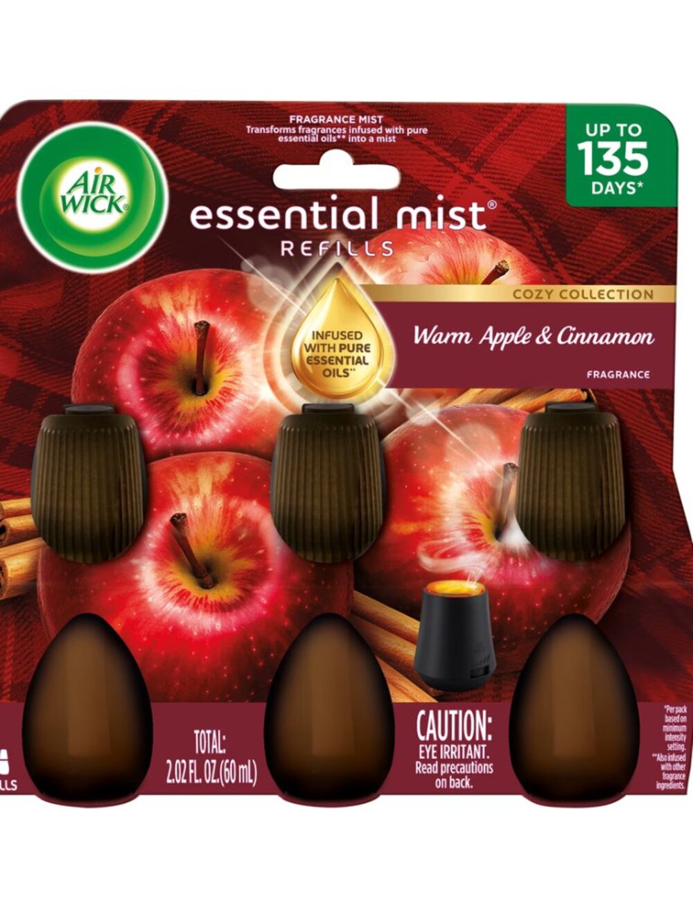 New✅ 3 Air Wick Vibrant Essential Oil Diffuser Refill, Warm Apple & Cinnamon🍎